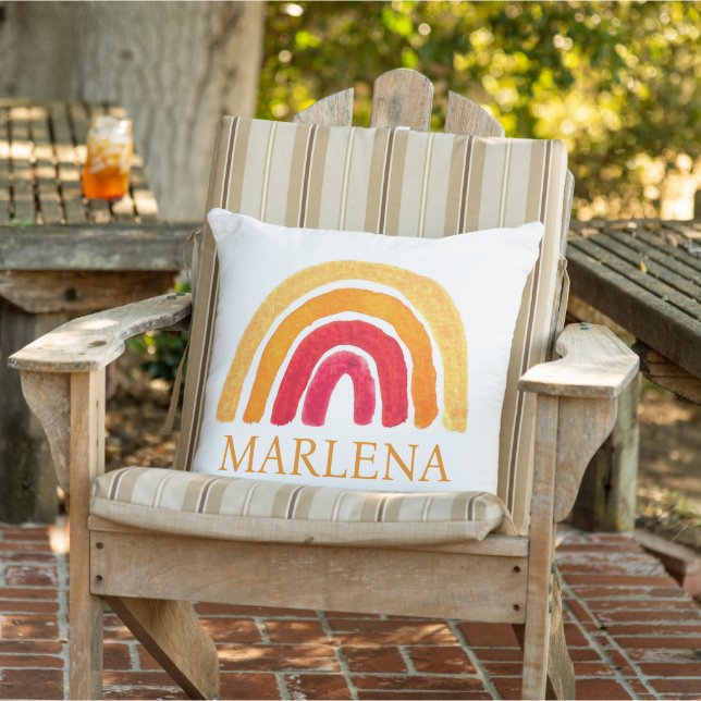 Boho Regenboog Boheemse Sinaasappel Natuurlijke Kl Buitenkussen (Stoel)
