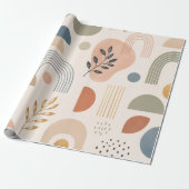 Boho Regenboog Botanisch  Cadeaupapier (Uitgerold)