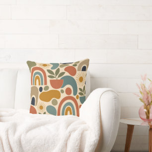 Boho Regenboog & Botanisch Naadloos Patroon Kussen
