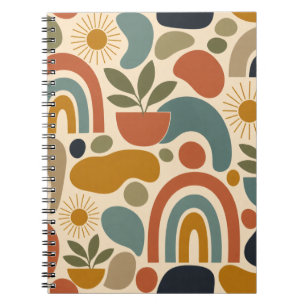 Boho Regenboog & Botanisch Naadloos Patroon Notitieboek