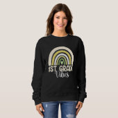 Boho Regenboog Eerste Klas Vibes 1e Onderwijzers R Trui (Voorkant volledig)