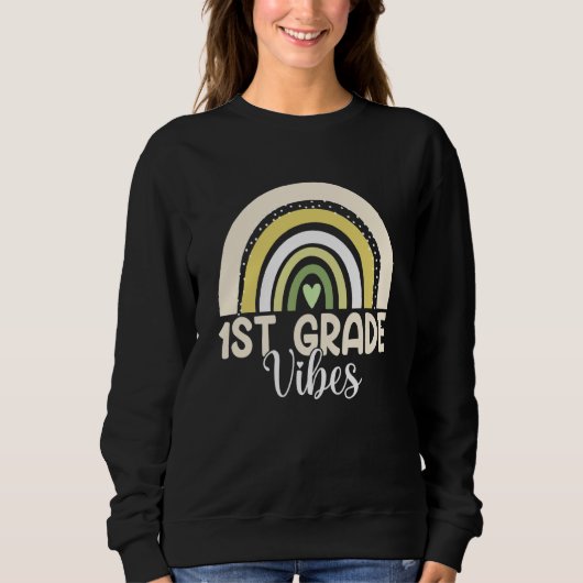 Boho Regenboog Eerste Klas Vibes 1e Onderwijzers R Trui (Voorkant)