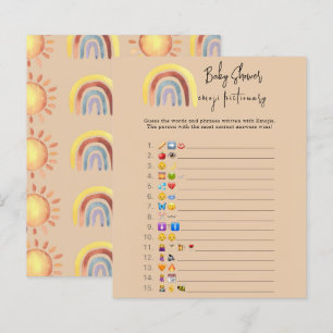 Boho Regenboog Emoji afbeelding spel baby shower