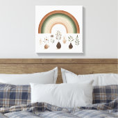 Boho Regenboog en Aardse Botanicals Canvas Afdruk (Insitu (Slaapkamer))