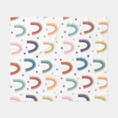 Boho Regenboog Fleece Deken (Voorkant (Horizontaal))