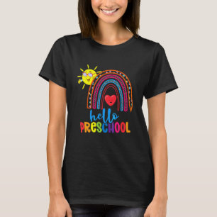 Boho Regenboog Hart Voor Leraren Vrouwen Hallo Voo T-shirt
