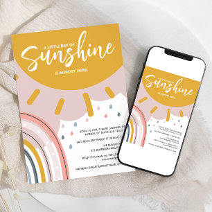 Boho Regenboog Kleine Straal Van Zonneschijn Baby  Kaart