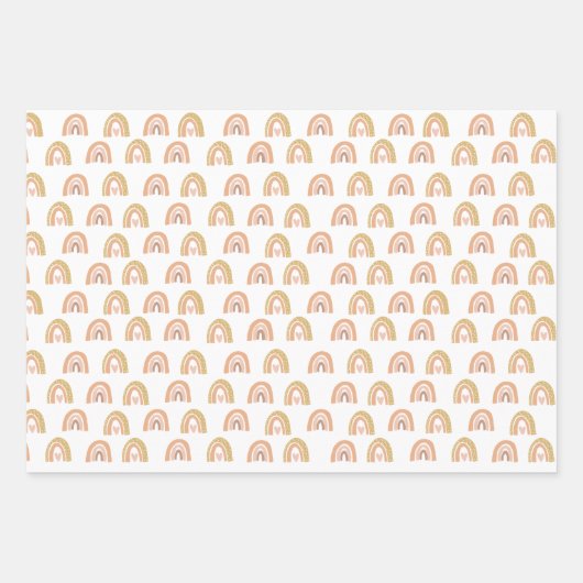 Boho Regenboog Meisje Verjaardagsfeestje Favoriete Inpakpapier Vel (Voorkant 3)