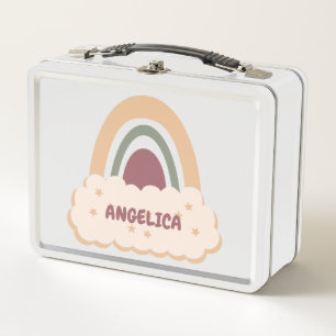 Boho Regenboog met Wolk en Sterren Metalen Lunchbo