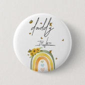 Boho Regenboog met Zonnebloemen Daddy-to-be Button (Voorkant)