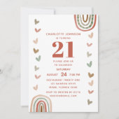 Boho Regenboog Modern Feestje 21e Verjaardag Kaart (Voorkant)