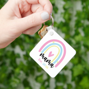 Boho Regenboog Op Maat Mama Oprichtingsjaar Aanden Sleutelhanger