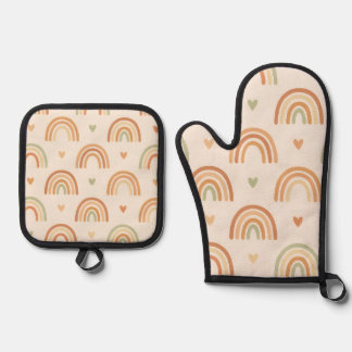 Boho Regenboog Ovenwant en Pannenlap Set