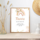 Boho regenboog pampas Gras baby shower Sign Poster