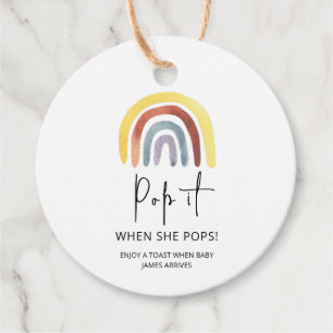 Boho regenboog Pop het Wanneer zij knalt Bedankjes Labels