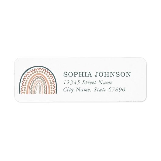 Boho Regenboog Retouradres Labels (Voorkant)