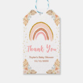 Boho regenboog roze Baby shower dank u Cadeaulabel (Voorkant)
