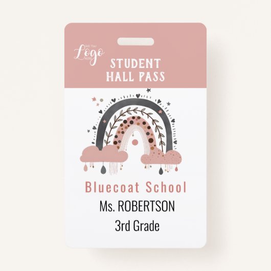 Boho regenboog School leraar of student pas Badge (Voorkant)