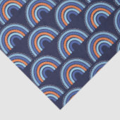 Boho Regenboog Sinaasappel en Navy Blue Tissuepapier (Detail)