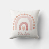 Boho Regenboog Stof Roze Nursery Kussen (Achterkant)