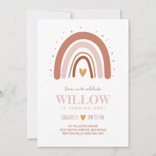 Boho Regenboog Uitnodiging (Voorkant)