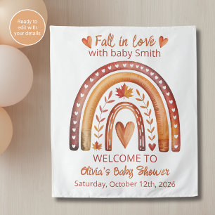 Boho Regenboog Verliefd Baby Shower Achtergrond Wandkleed