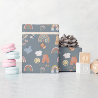 Boho regenboog waterverf baby shower cadeaupapier