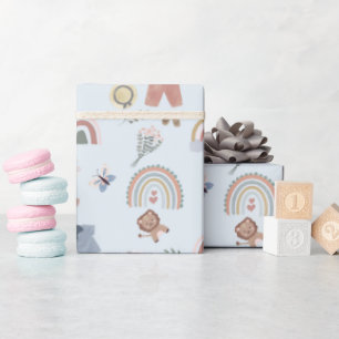 Boho regenboog waterverf baby shower inpakpapier
