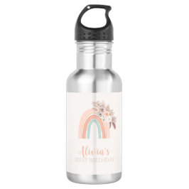 Boho Regenboog Waterverf Eerste Verjaardag Waterfles