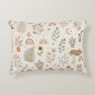 Boho Regenboog Woestijn Succulent en Zonnebloem Pa Accent Kussen