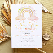 Boho regenboog zonneschijn roze meisje Baby shower Kaart
