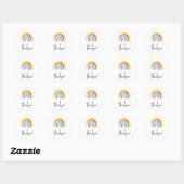 Boho-regenboogbaby shower bedankt ronde sticker (Vel)