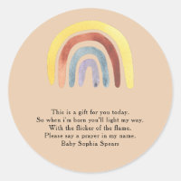 Boho-regenboogbaby shower - Prayer Kandeletiket