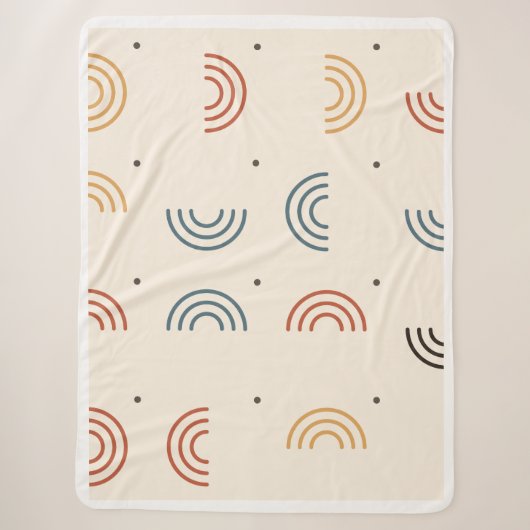 Boho Regenboogbogen Naadloos Patroon Sherpa Deken (Voorkant)