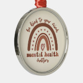 Boho-regenboogmentale gezondheid metalen ornament (Rechts)