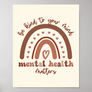 Boho-regenboogmentale gezondheid poster