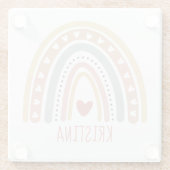 Boho-regenboogontwerp Glazen Onderzetter (Achterkant)