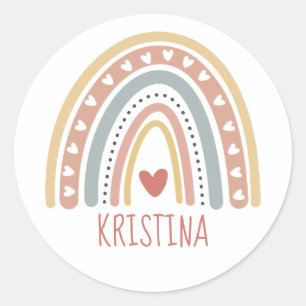 Boho-regenboogontwerp Ronde Sticker