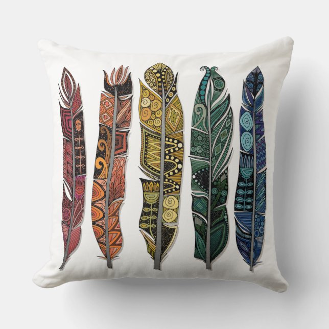 boho regenboogveren kussen (Voorkant)