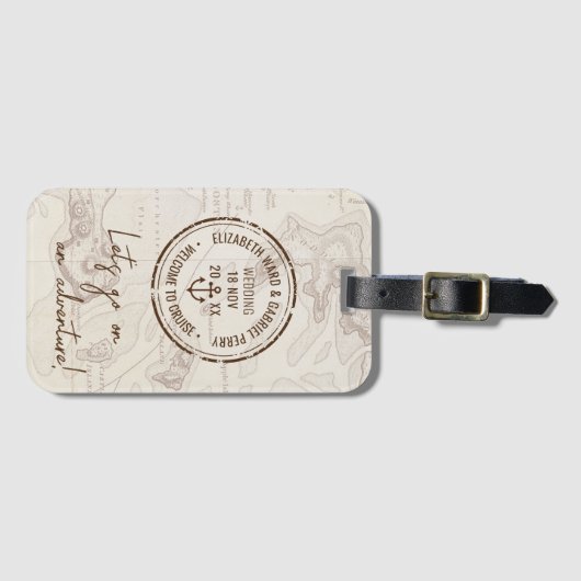 Boho Reizen Avontuur Bruiloft Bagagelabel (Voorkant (horizontaal))