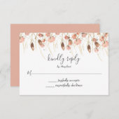 Boho Réponse de mariage floral aquarelle séchée (Devant / Derrière)