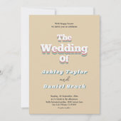 Boho Retro 70s Groovy Modern Huwelijk Kaart (Voorkant)