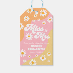 Boho Retro 70s Vrijgezellenfeest Miss aan Mrs Favo Cadeaulabel
