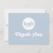 Boho rétro ajouter logo bleu poussiéreux carte de  (Devant)