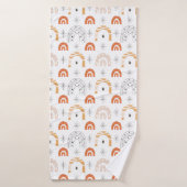 Boho rétro arc-en-ciel art lune étoiles (Serviette de bain)