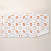 Boho rétro arc-en-ciel art lune étoiles (Serviette de bain)