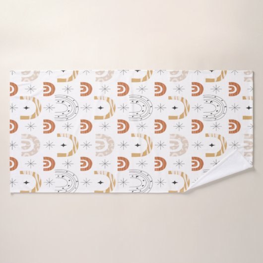 Boho rétro arc-en-ciel art lune étoiles (Serviette de bain)