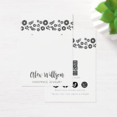 Boho Retro Black Daisy Floral Jewelry Display Card (Bureau)