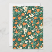 Boho Retro Bloemen Bruiloft Kaart (Achterkant)