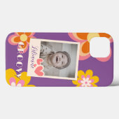 Boho Retro Bloemen Roze Geel Foto Case-Mate iPhone Case (Achterkant (horizontaal))